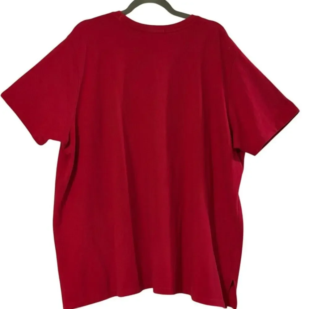 Karen Scott Red Nautical Sailboat Graphic Tee XL